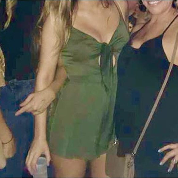 Olive Army Green Sleeveless Romper - Picture 4 of 16